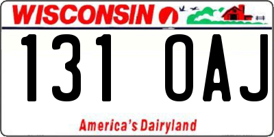 WI license plate 131OAJ