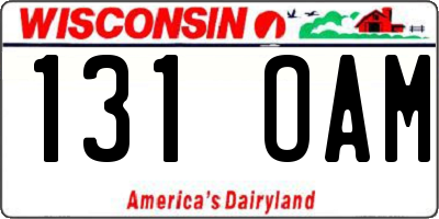 WI license plate 131OAM