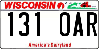 WI license plate 131OAR