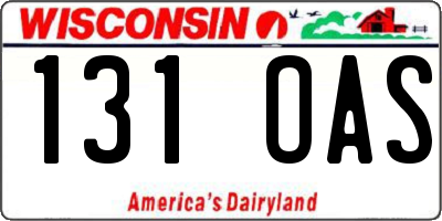 WI license plate 131OAS