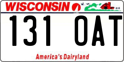 WI license plate 131OAT
