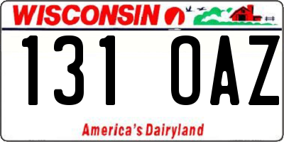 WI license plate 131OAZ