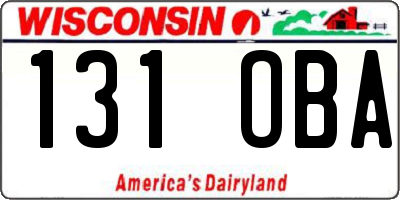 WI license plate 131OBA