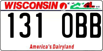 WI license plate 131OBB