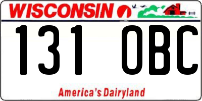 WI license plate 131OBC