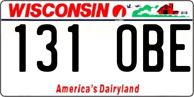 WI license plate 131OBE