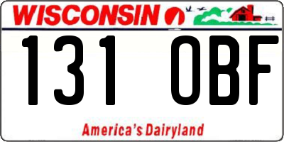 WI license plate 131OBF