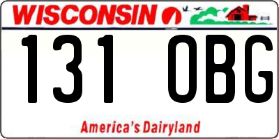 WI license plate 131OBG