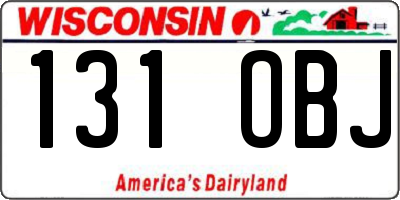WI license plate 131OBJ