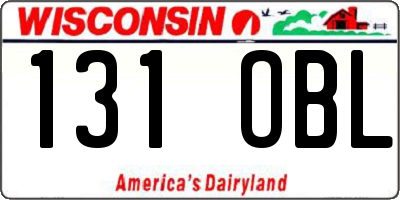 WI license plate 131OBL