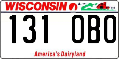 WI license plate 131OBO