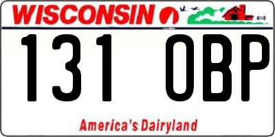WI license plate 131OBP