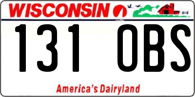 WI license plate 131OBS