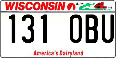 WI license plate 131OBU
