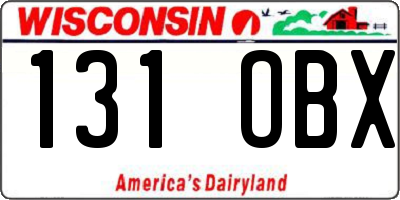 WI license plate 131OBX