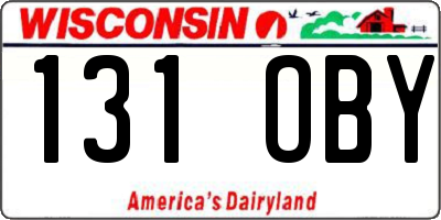 WI license plate 131OBY