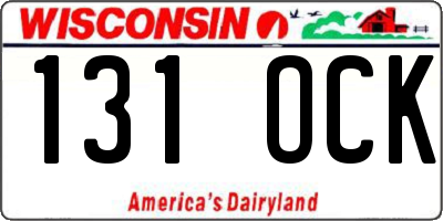 WI license plate 131OCK
