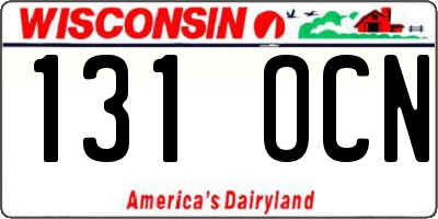 WI license plate 131OCN