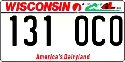 WI license plate 131OCO