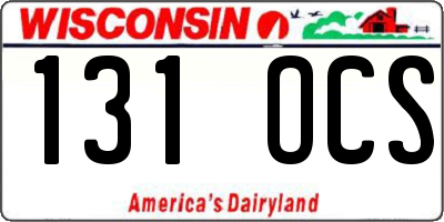 WI license plate 131OCS