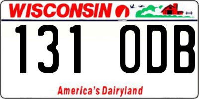 WI license plate 131ODB