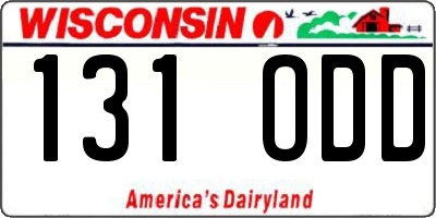 WI license plate 131ODD