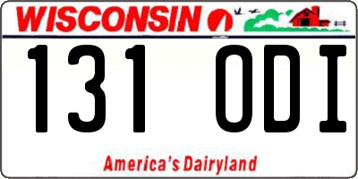 WI license plate 131ODI