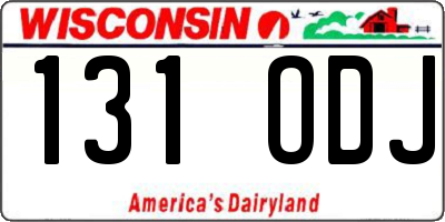 WI license plate 131ODJ