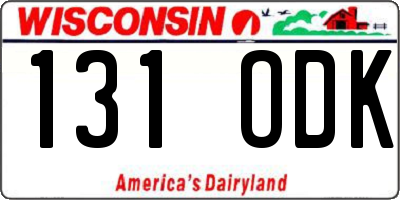 WI license plate 131ODK