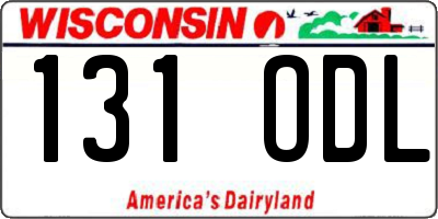 WI license plate 131ODL