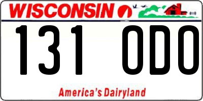 WI license plate 131ODO