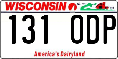 WI license plate 131ODP