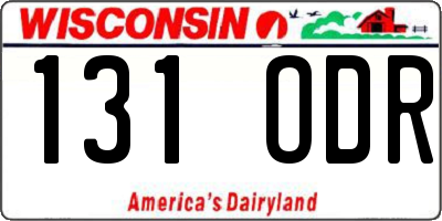 WI license plate 131ODR
