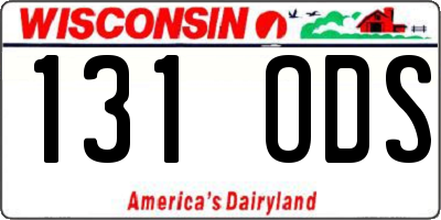 WI license plate 131ODS