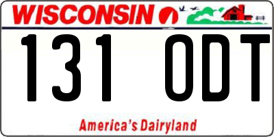WI license plate 131ODT