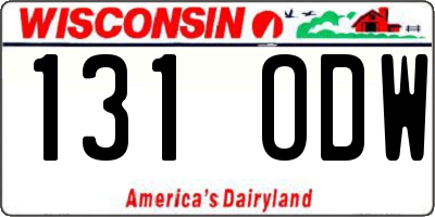 WI license plate 131ODW