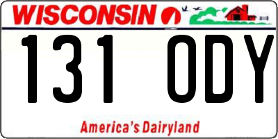 WI license plate 131ODY