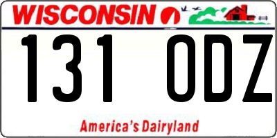 WI license plate 131ODZ