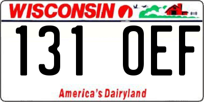 WI license plate 131OEF