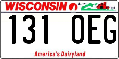 WI license plate 131OEG
