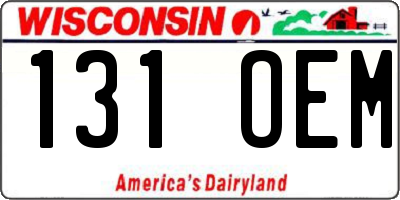 WI license plate 131OEM