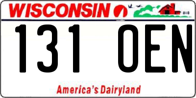 WI license plate 131OEN