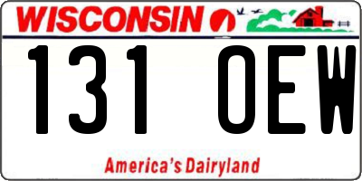 WI license plate 131OEW