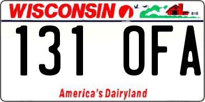 WI license plate 131OFA
