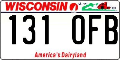 WI license plate 131OFB