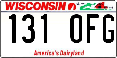 WI license plate 131OFG