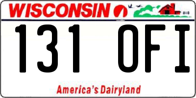 WI license plate 131OFI