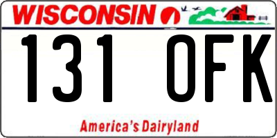 WI license plate 131OFK