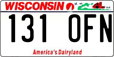 WI license plate 131OFN