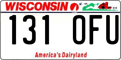 WI license plate 131OFU